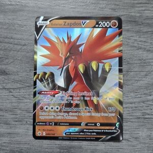 Galarian Zapdos V #80 Pokemon Chilling Reign Holo Card